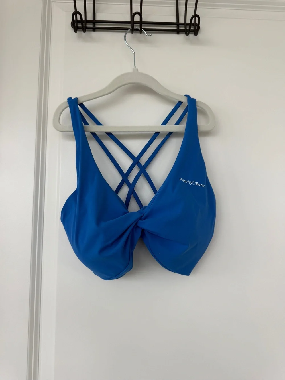 Peachy BUnz Electric Blue Twist-Front Strappy Bra - Picture 1 of 2